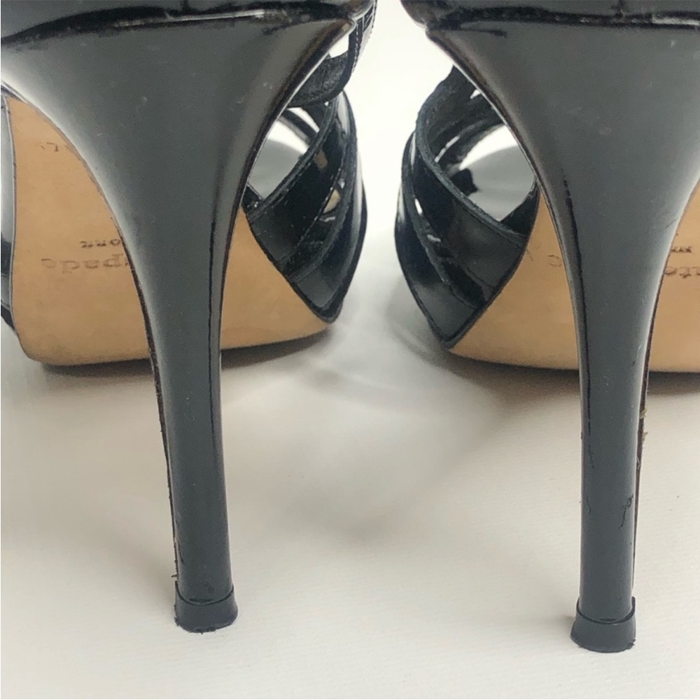 Kate Spade Shoes Black Patent Leather Strappy Heels - Picture 7 of 11